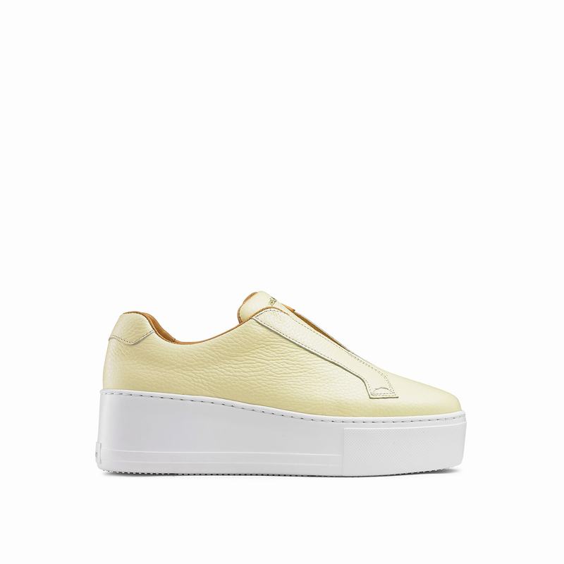 Russell & Bromley Park Up Womens Flatform Laceless Sneakers Yellow |PGE8990TN|